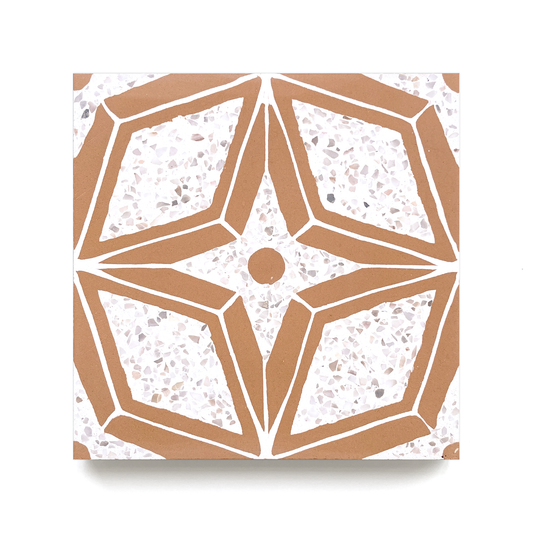 Super Star (8" x 8") Terrazzo White/Basic Pumpkin