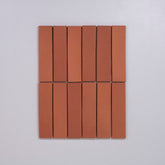 Natural Handmade Terracotta (2" x 8") Traditional Red