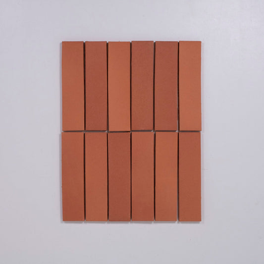 Natural Handmade Terracotta (2" x 8") Traditional Red