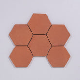 Natural Handmade Terracotta: Hexagon (4") Natural Red