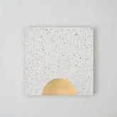 Sunrise (8" x 8") Terrazzo White/Brass