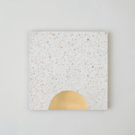 Sunrise (8" x 8") Terrazzo White/Brass