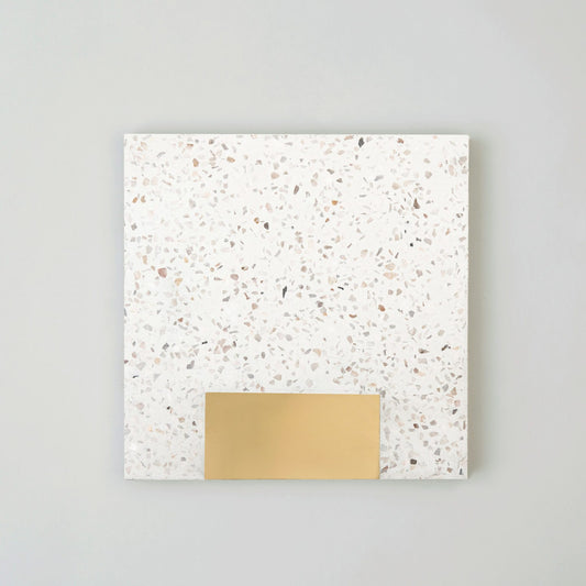 Highrise (8" x 8") Terrazzo White/Brass