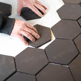 Natural Handmade Terracotta: Hexagon (6") Belgian Black