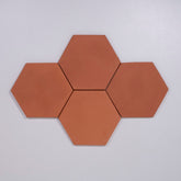 Natural Handmade Terracotta: Hexagon (8") Natural Red