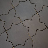 Natural Handmade Terracotta: Star & Cross (8") Belgian Black