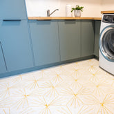 Oiseau Hexagon  (8" x 9") Terrazzo White/Honey