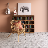 Oiseau Hexagon  (8" x 9") Warm White/Black