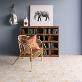Oiseau Hexagon  (8" x 9") Terrazzo White/Honey