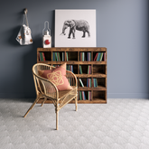 Oiseau Hexagon  (8" x 9") Wolf Grey/Warm White
