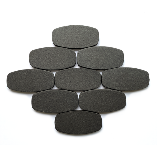 Natural Handmade Terracotta: Squoval Belgian Black