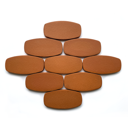 Natural Handmade Terracotta: Squoval Traditional Red