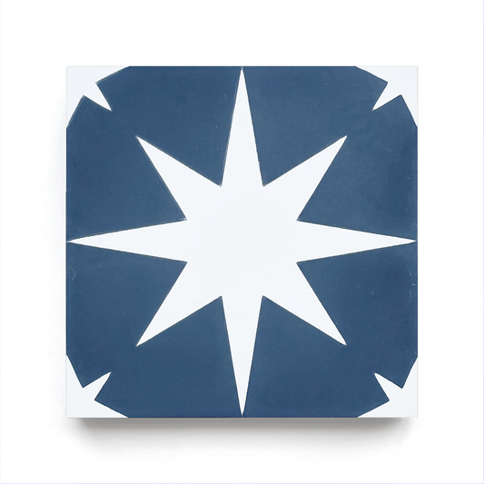 Midcentch (8" x 8") Navy/Warm White