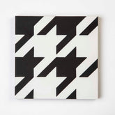 Houndstooth (8" x 8") Warm White/Black