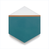 Peak Line Hexagon  (8" x 9") Peacock/Warm White/Pumpkin