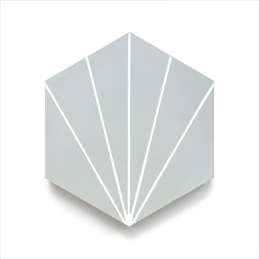 Oiseau Hexagon  (8" x 9") Wolf Grey/Warm White