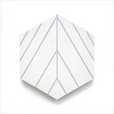Roots Hexagon  (8" x 9") Warm White/Grey