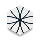 Sacred Geometry Hexagon  (8" x 9") Warm White/Black