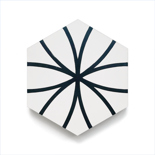Sacred Geometry Hexagon  (8" x 9") Warm White/Black