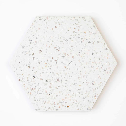 Field: Hexagon  (8" x 9") Terrazzo White