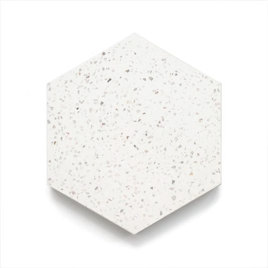 Field: Hexagon  (8" x 9") Terrazzo White