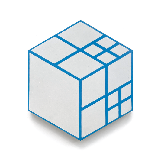 Gleaming Cube Hexagon  (8" x 9") Warm White/Blue