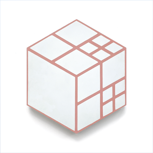 Gleaming Cube Hexagon  (8" x 9") Warm White/Pink
