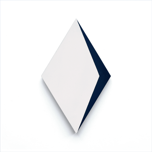 Boomerang Diamond  (6" x 10") Warm White/Navy