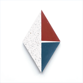 Schooner Diamond  (6" x 10") Terrazzo White/Cherry/Navy