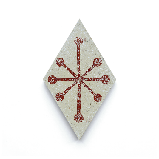 Nelson Star Diamond  (6" x 10") Terrazzo Sand/Terrazzo Cherry