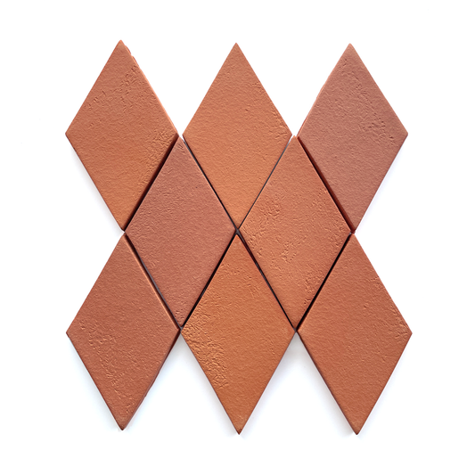 Natural Handmade Terracotta: Diamond (6") Traditional Red