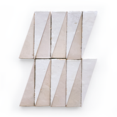 Zellige Triangles (2" x 6") Sailcloth and Natural White