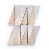 Zellige Triangles (2" x 6") Unglazed Clay and Sailcloth