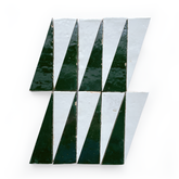 Zellige Triangles (2" x 6") Evergreen and Natural White