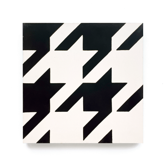 Houndstooth (8" x 8") Warm White/Black
