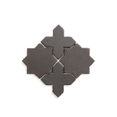 Natural Handmade Terracotta: Star & Cross (8") Belgian Black