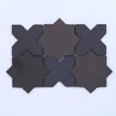 Natural Handmade Terracotta: Star & Cross (8") Belgian Black